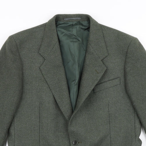 Boss Mens Green Viscose Jacket Suit Jacket Size 40 Regular