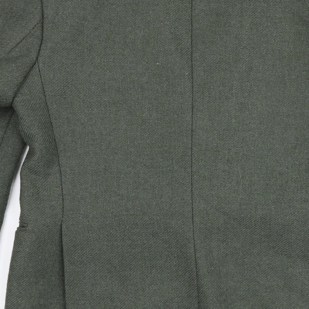 Boss Mens Green Viscose Jacket Suit Jacket Size 40 Regular
