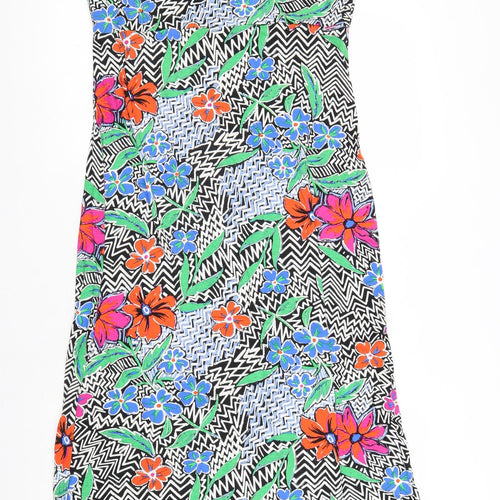 M&Co Womens Multicoloured Floral Viscose Maxi Size 14 Round Neck Pullover