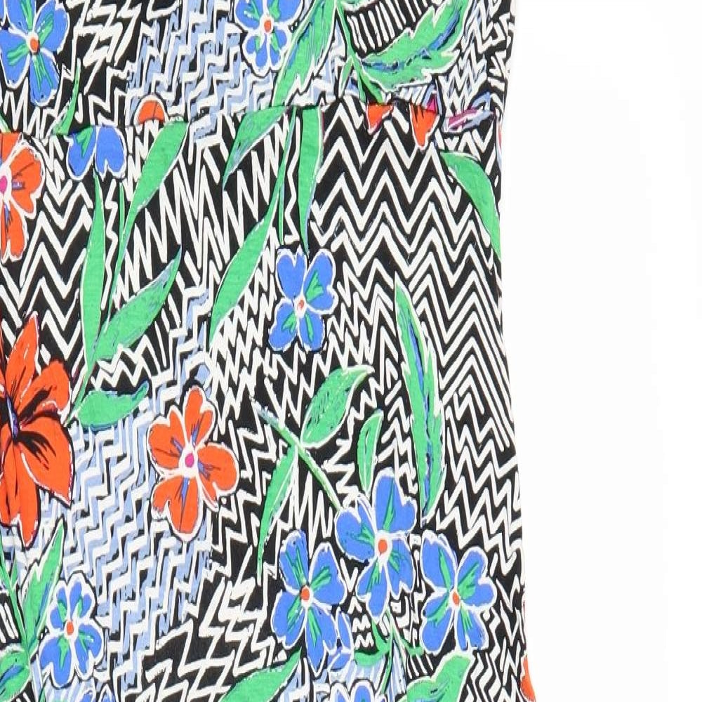 M&Co Womens Multicoloured Floral Viscose Maxi Size 14 Round Neck Pullover