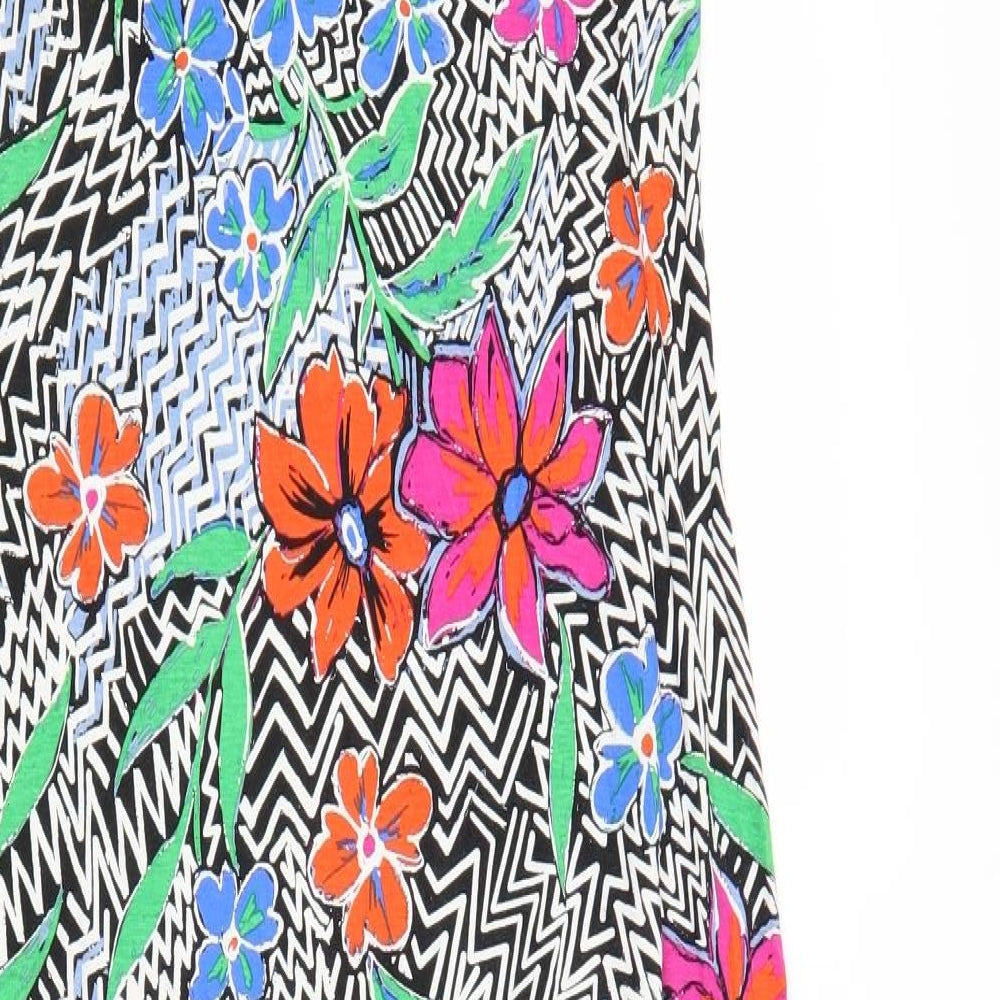 M&Co Womens Multicoloured Floral Viscose Maxi Size 14 Round Neck Pullover