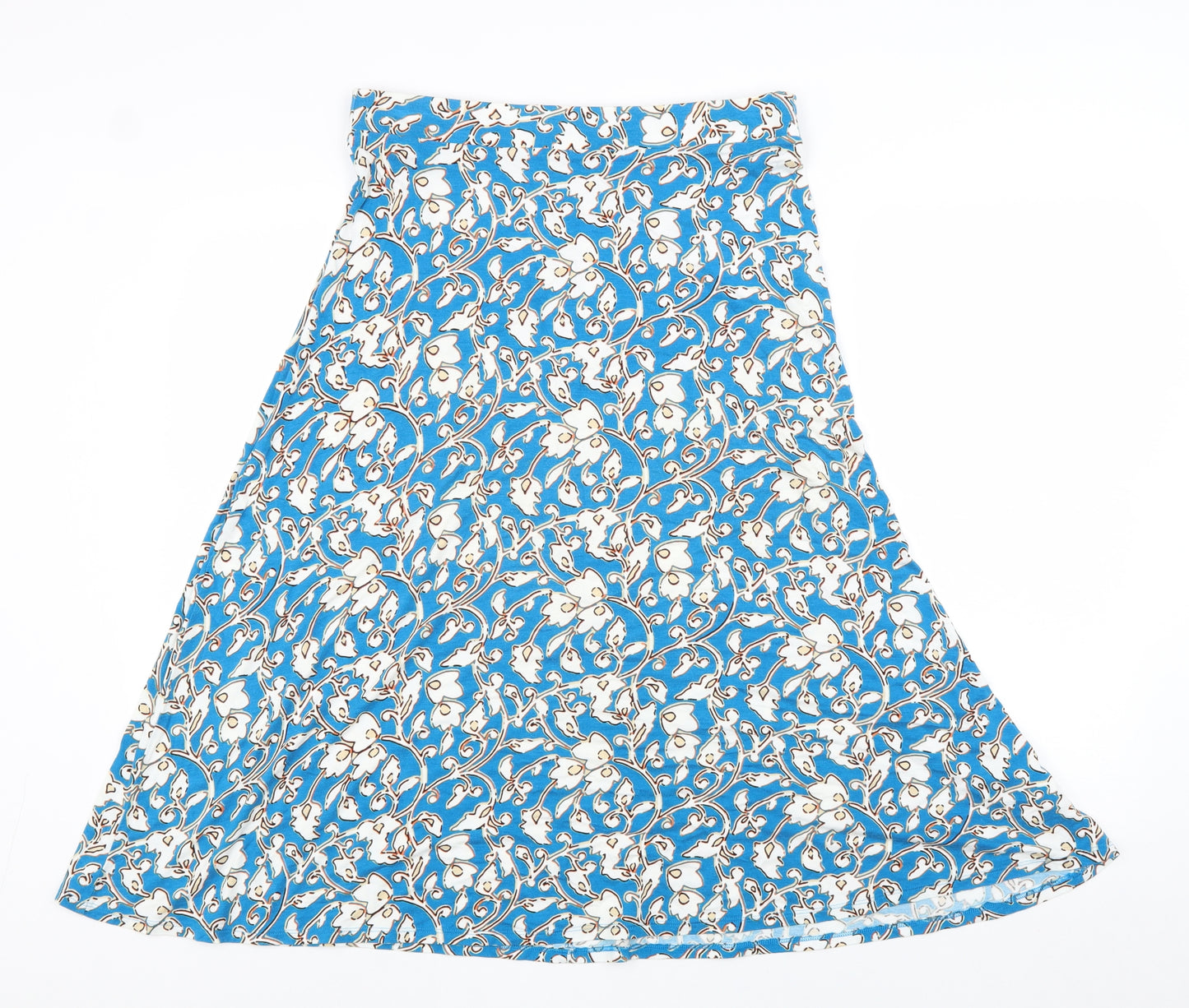Marks and Spencer Womens Blue Floral Viscose Swing Skirt Size 12