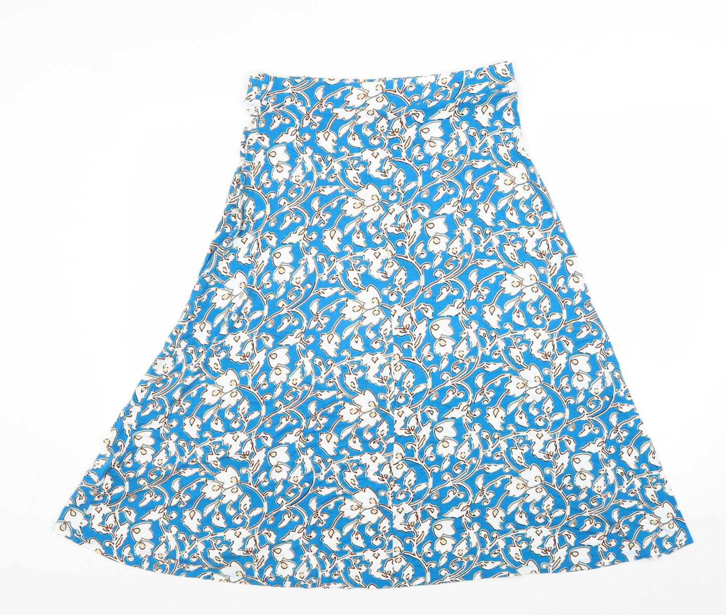 Marks and Spencer Womens Blue Floral Viscose Swing Skirt Size 12