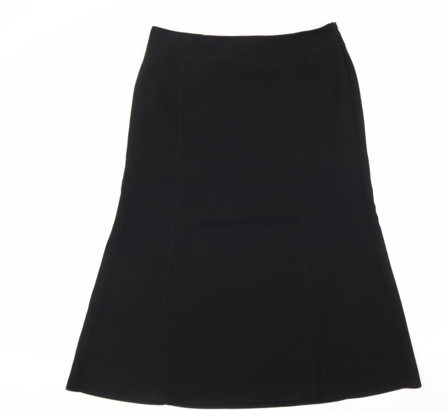 Marks and Spencer Womens Black Polyester Swing Skirt Size 18 Zip