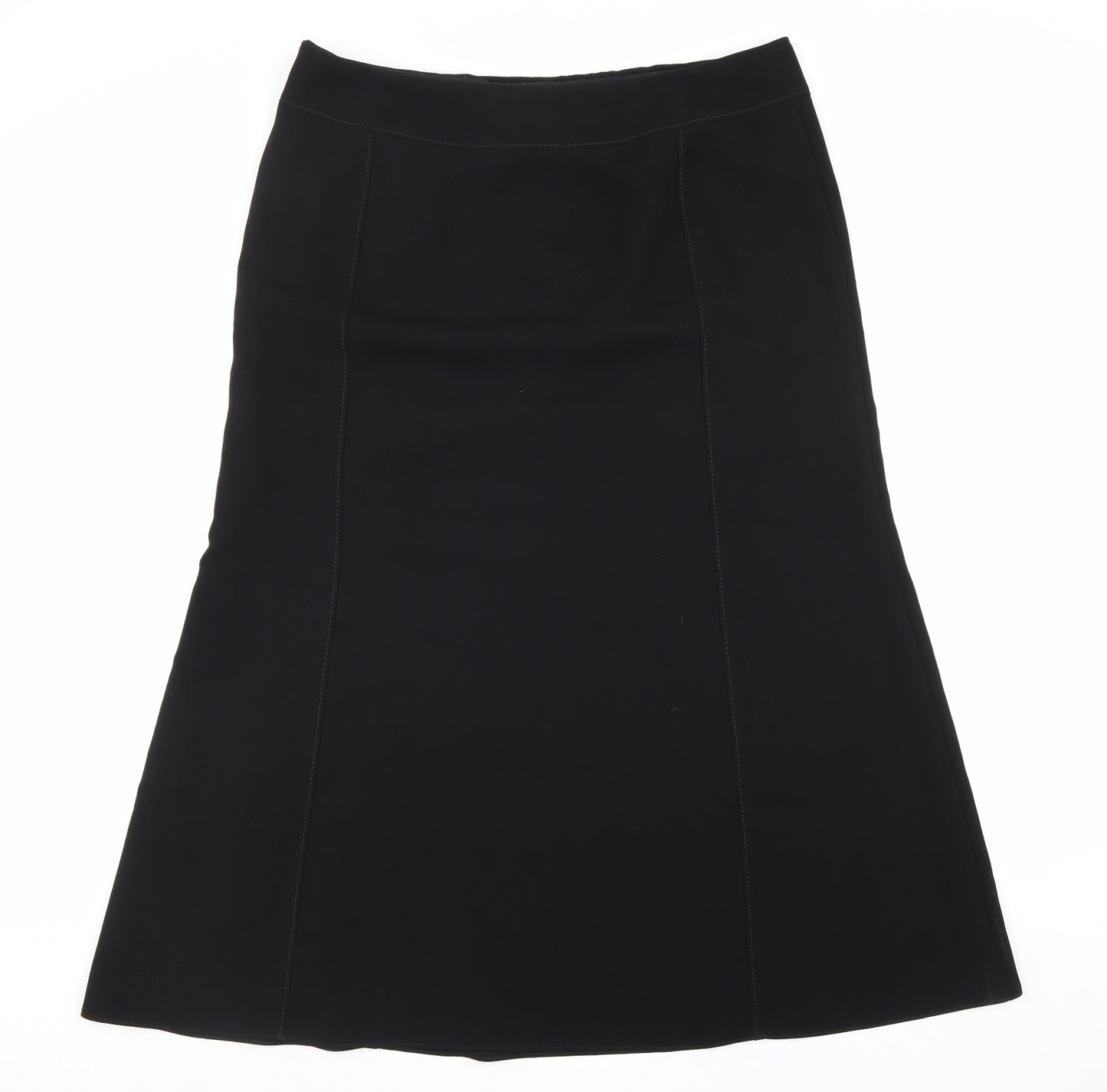 Marks and Spencer Womens Black Polyester Swing Skirt Size 18 Zip