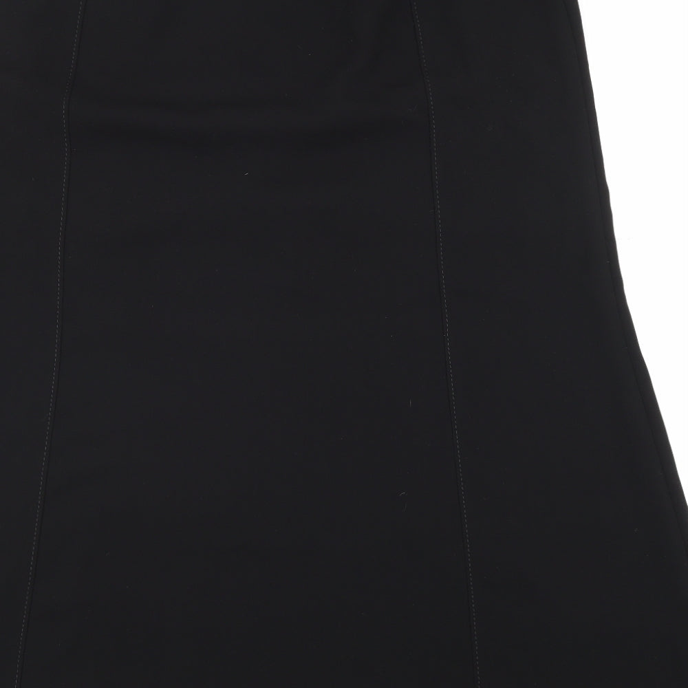 Marks and Spencer Womens Black Polyester Swing Skirt Size 18 Zip