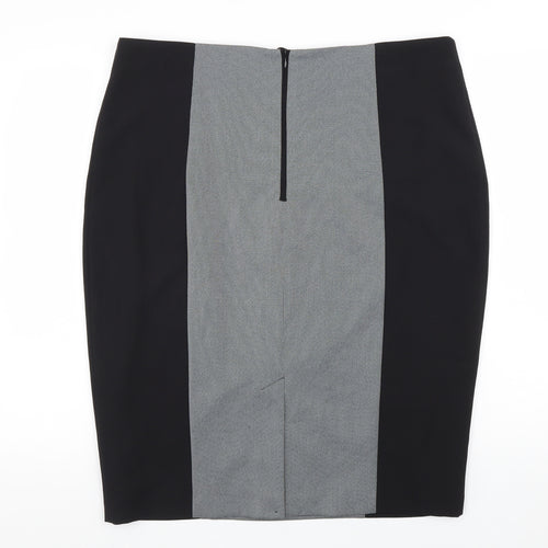 F&F Womens Black Polyester Straight & Pencil Skirt Size 18 Zip