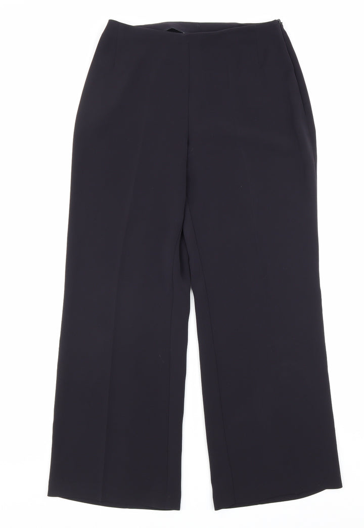 Marks and Spencer Womens Blue Polyester Dress Pants Trousers Size 10 L24 in Regular