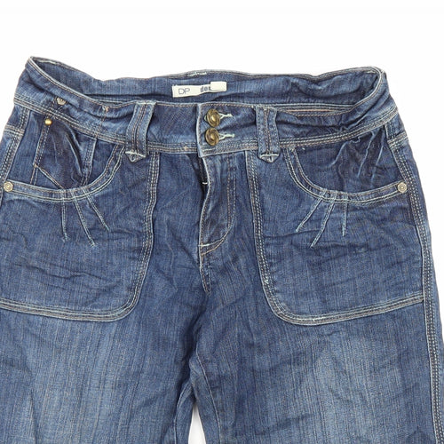 Dorothy Perkins Womens Blue Cotton Skimmer Shorts Size 10 L16 in Regular Zip