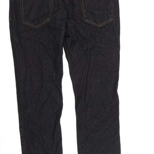 George Mens Black Cotton Straight Jeans Size 38 in L30 in Regular Zip