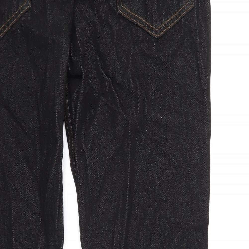 George Mens Black Cotton Straight Jeans Size 38 in L30 in Regular Zip