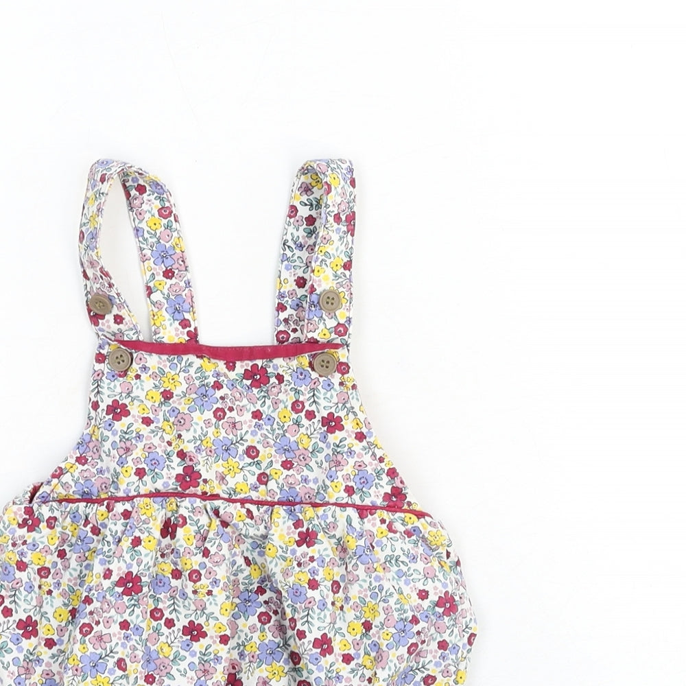 TU Baby Multicoloured Floral Cotton Romper One-Piece Size 6-9 Months Snap