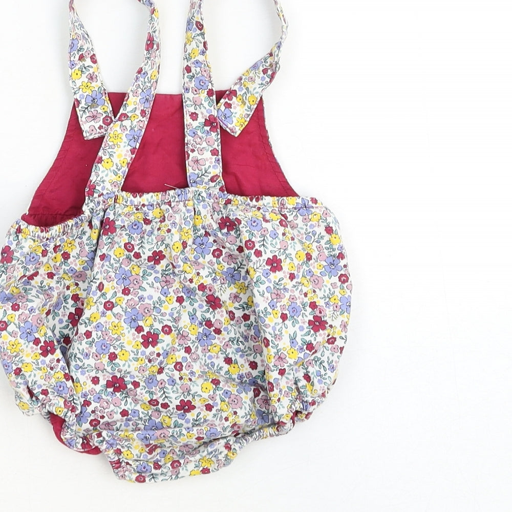 TU Baby Multicoloured Floral Cotton Romper One-Piece Size 6-9 Months Snap