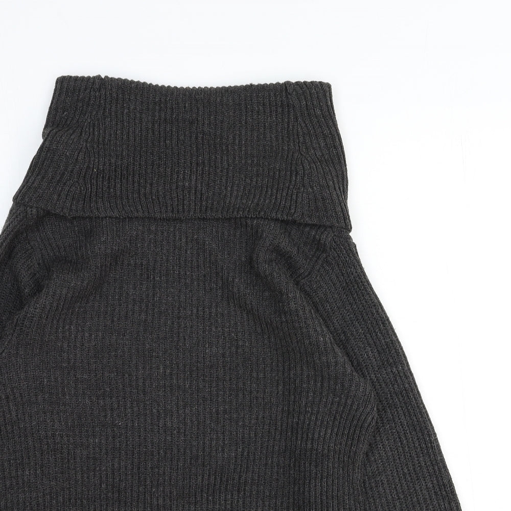 H&M Womens Grey Roll Neck Cotton Pullover Jumper Size 10