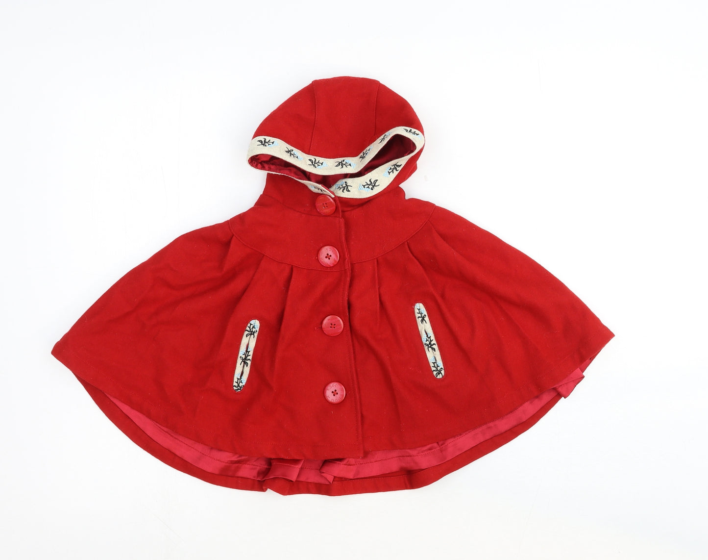 Molly & Jack Baby Red Basic Coat Poncho Size 9-12 Months Button