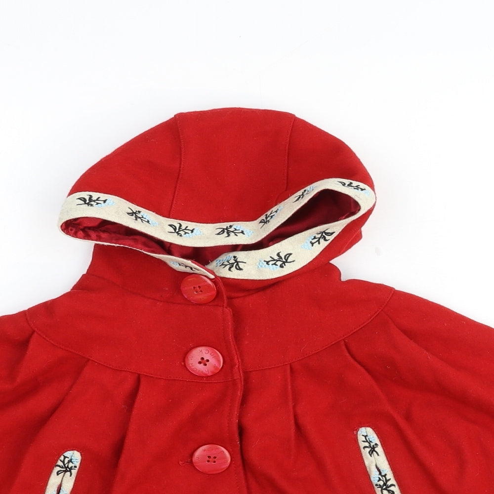 Molly & Jack Baby Red Basic Coat Poncho Size 9-12 Months Button