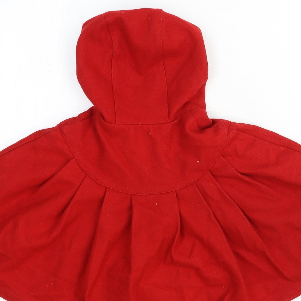 Molly & Jack Baby Red Basic Coat Poncho Size 9-12 Months Button