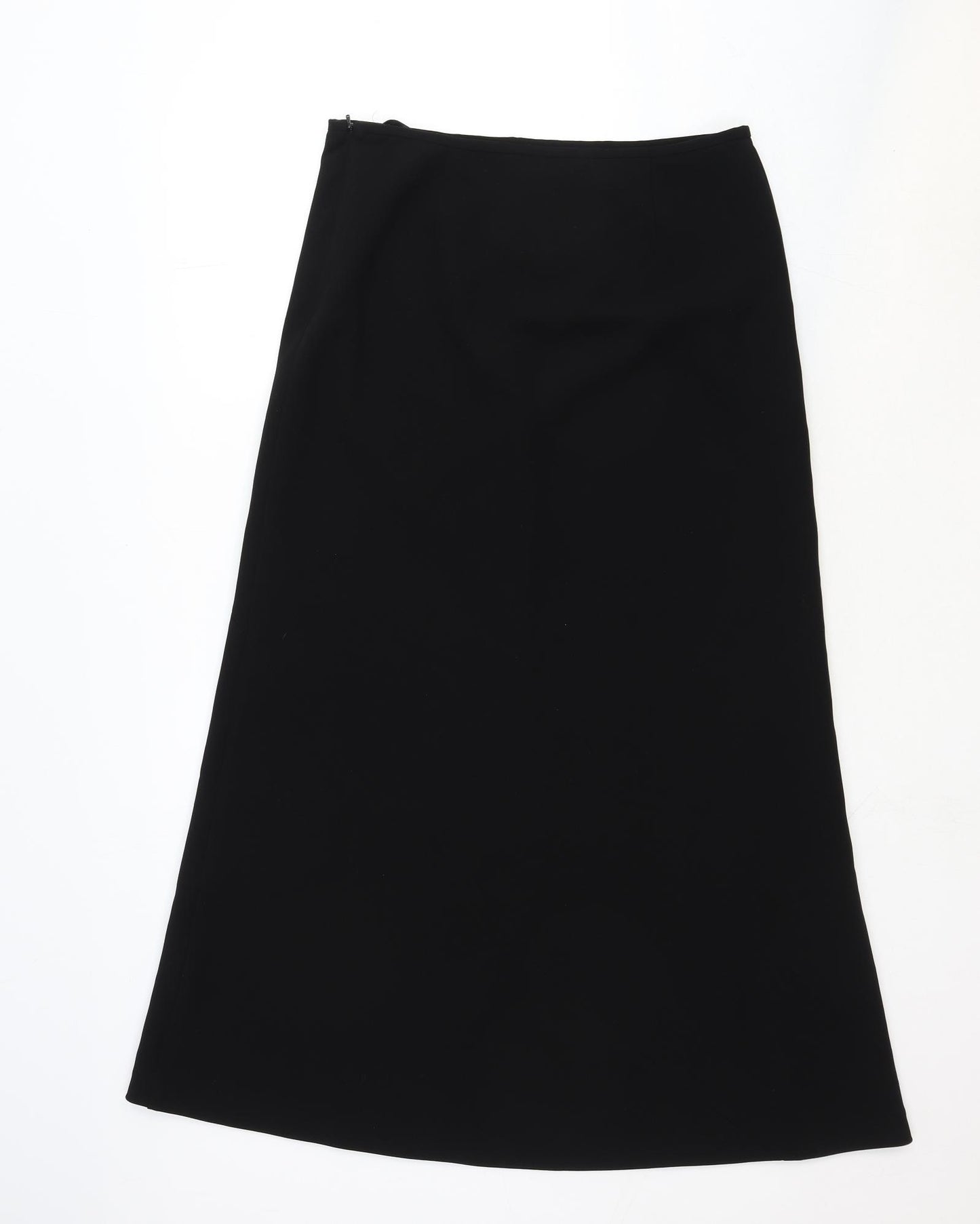 Monsoon Womens Black Cotton A-Line Skirt Size M Zip