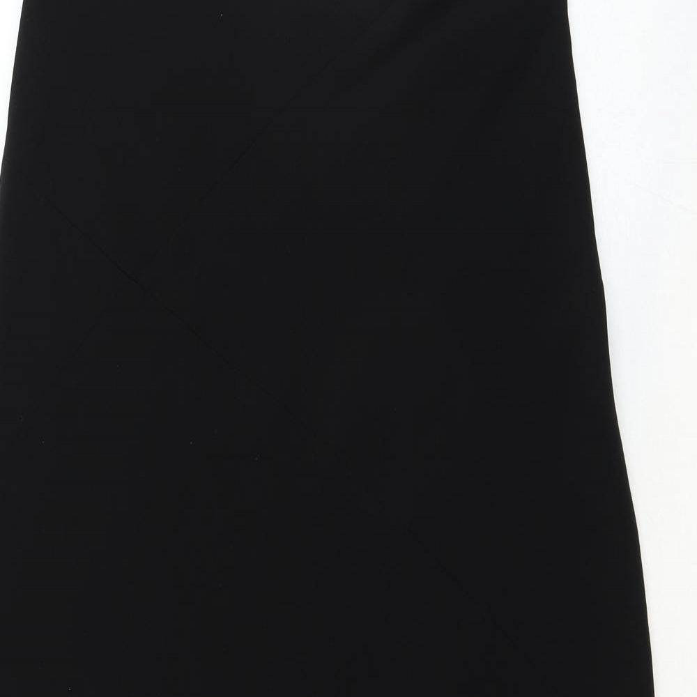 Monsoon Womens Black Cotton A-Line Skirt Size M Zip