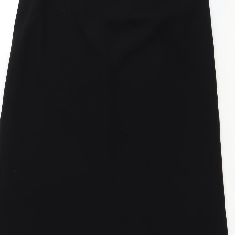 Monsoon Womens Black Cotton A-Line Skirt Size M Zip