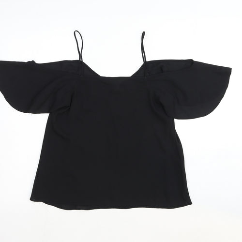 ASOS Womens Black Viscose Basic Blouse Size 8 Off the Shoulder