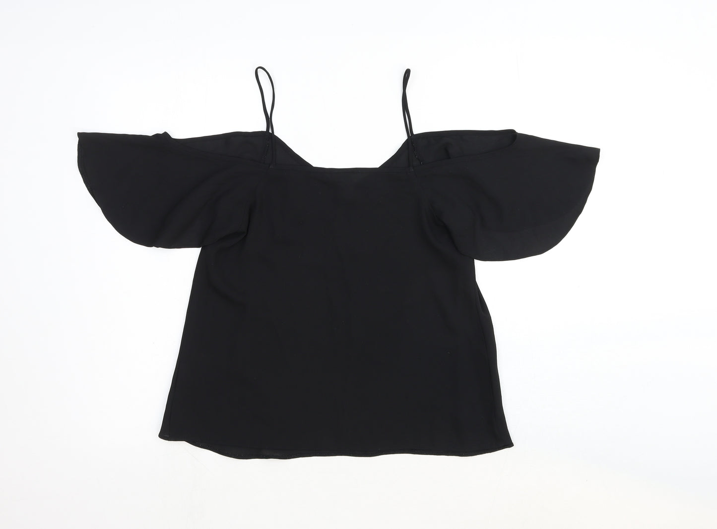ASOS Womens Black Viscose Basic Blouse Size 8 Off the Shoulder