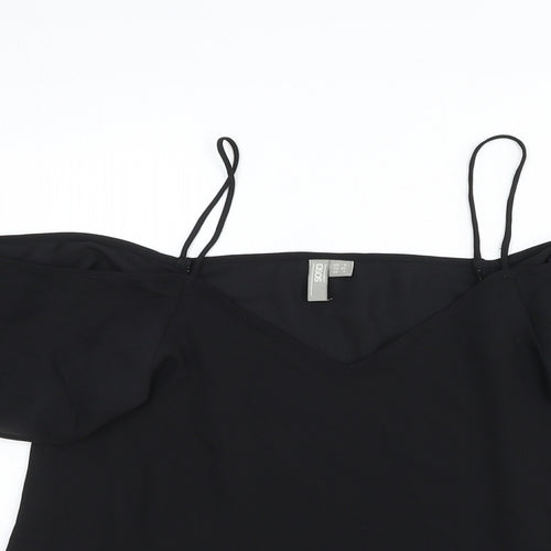 ASOS Womens Black Viscose Basic Blouse Size 8 Off the Shoulder