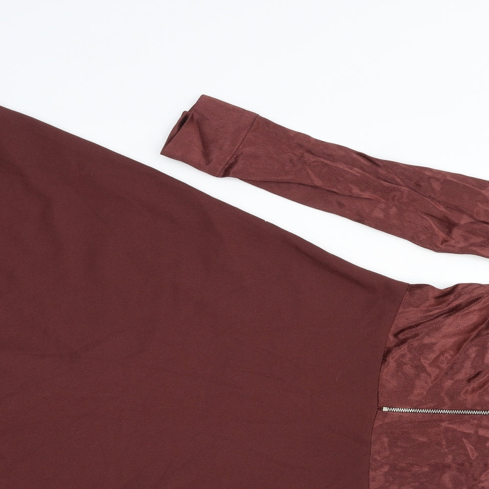 H&M Womens Red Viscose Fit & Flare Size 8 Collared Zip