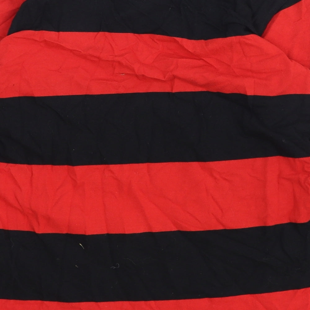 Beano Boys Red Striped Cotton Basic T-Shirt Size 10-11 Years Round Neck Pullover - Dennis the Menace