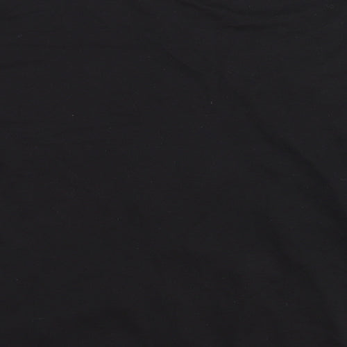Nutshell Womens Black Geometric Cotton Basic T-Shirt Size S Scoop Neck