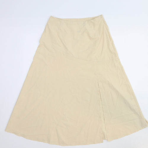 Emery Rose Womens Beige Cotton Swing Skirt Size S Zip