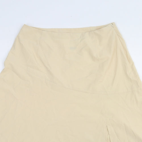 Emery Rose Womens Beige Cotton Swing Skirt Size S Zip