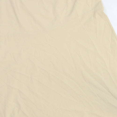 Emery Rose Womens Beige Cotton Swing Skirt Size S Zip