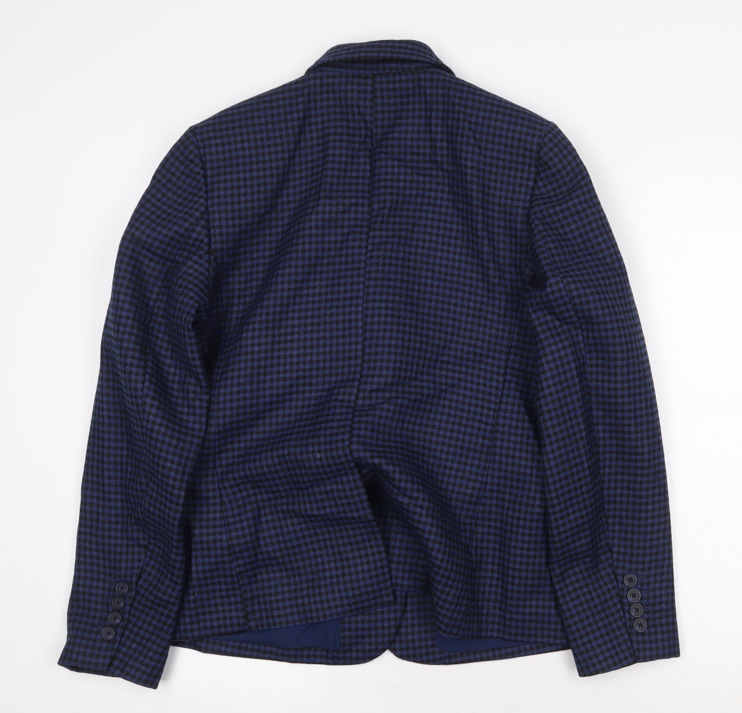 Marks and Spencer Womens Blue Geometric Jacket Blazer Size 12 Button