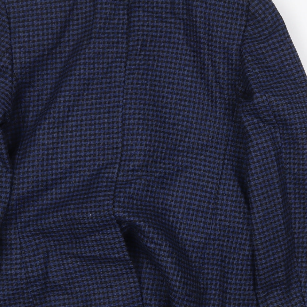 Marks and Spencer Womens Blue Geometric Jacket Blazer Size 12 Button