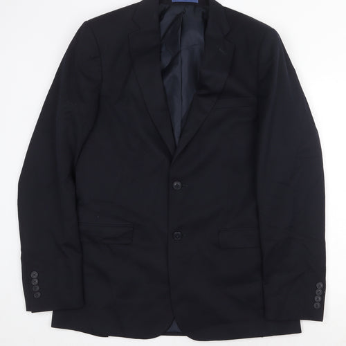 Marks and Spencer Mens Blue Polyester Jacket Suit Jacket Size 40 Regular