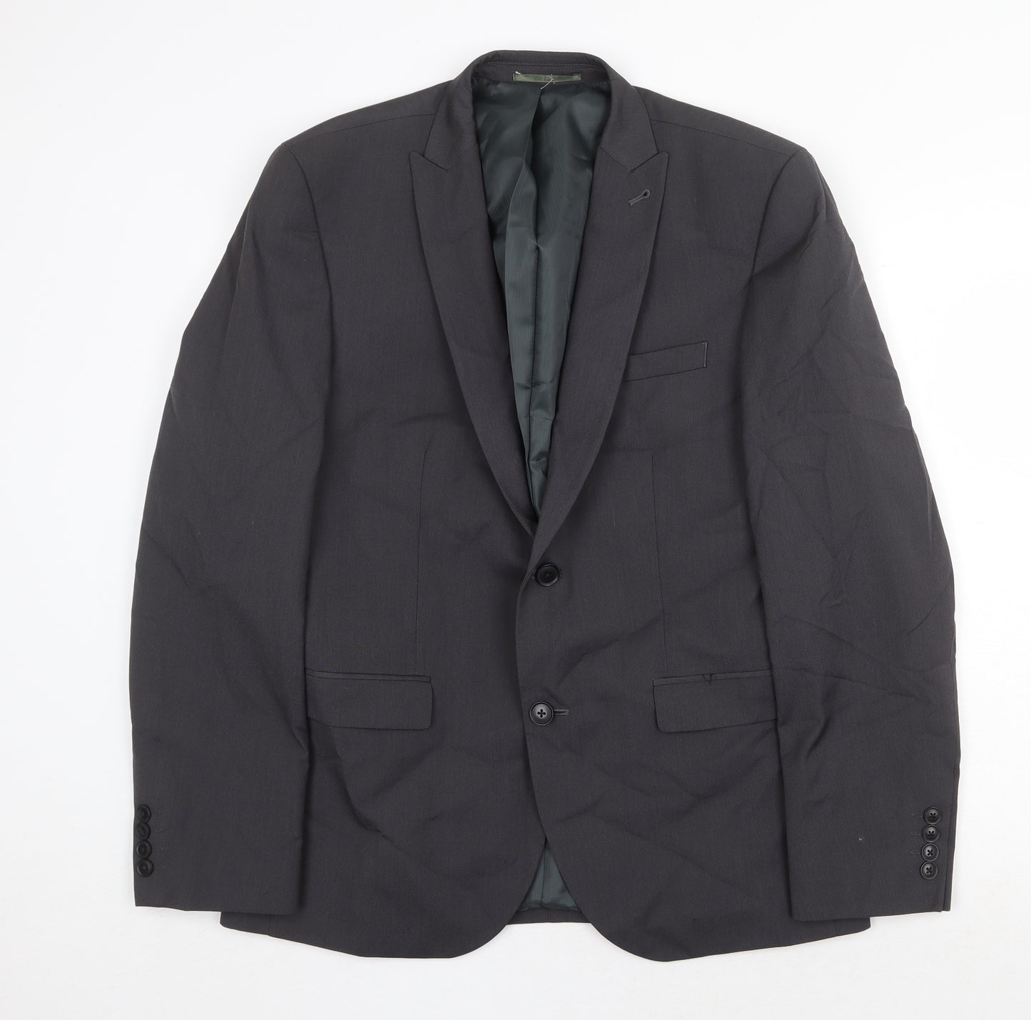 NEXT Mens Grey Polyester Jacket Suit Jacket Size 42 Regular