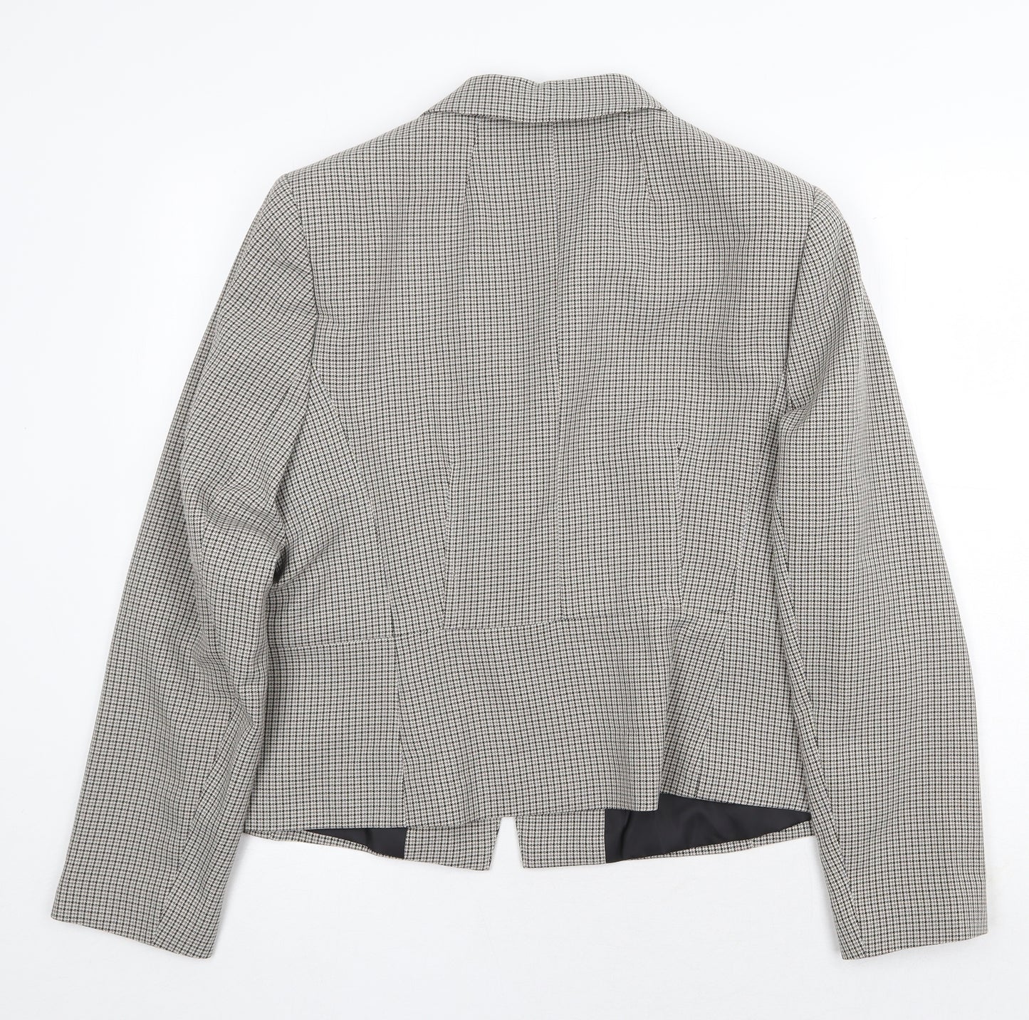Marks and Spencer Womens Beige Geometric Jacket Blazer Size 18 Button