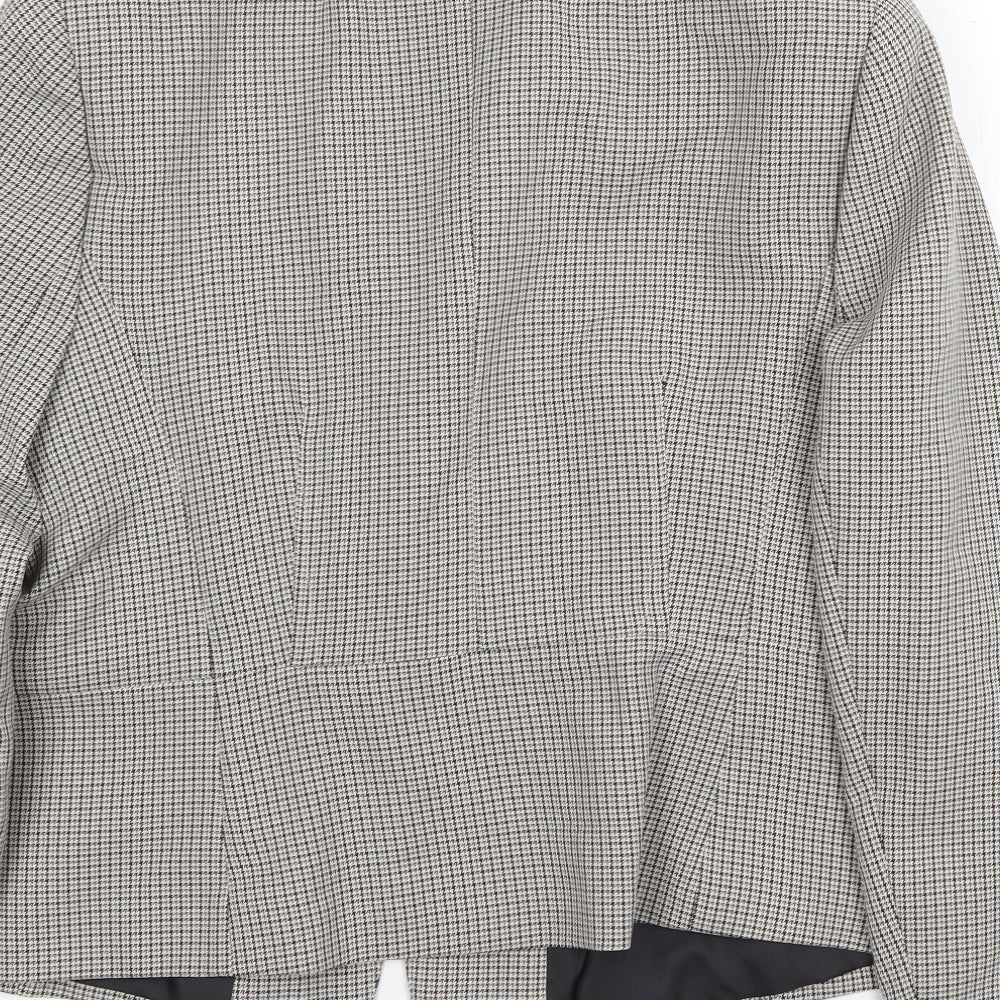 Marks and Spencer Womens Beige Geometric Jacket Blazer Size 18 Button