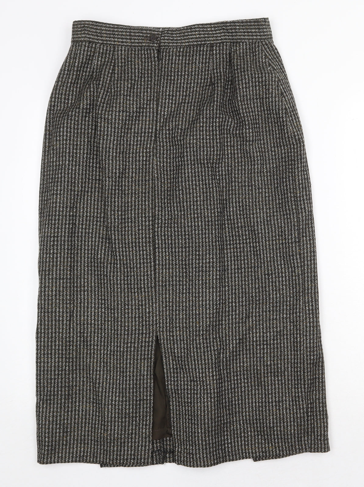 Solo Womens Brown Plaid Acrylic Pleated Skirt Size 16 Zip
