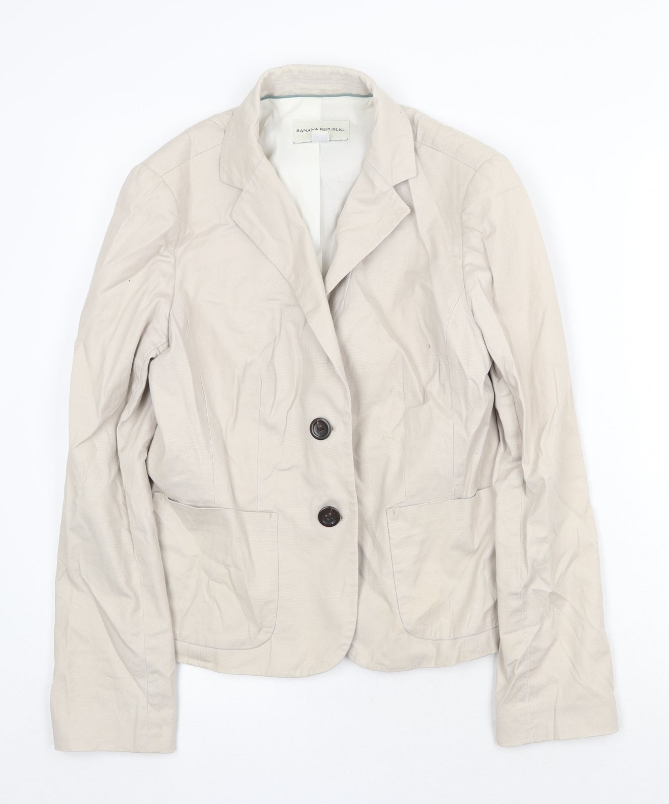 Banana Republic Womens Beige Jacket Blazer Size 6 Button