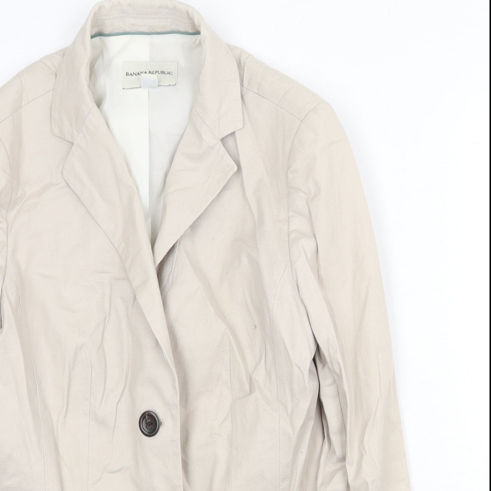 Banana Republic Womens Beige Jacket Blazer Size 6 Button