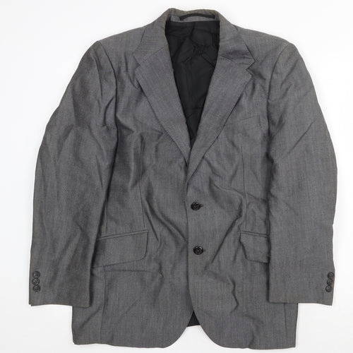 Trevira Mens Grey Wool Jacket Suit Jacket Size 36 Regular