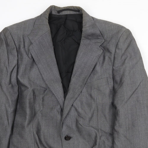 Trevira Mens Grey Wool Jacket Suit Jacket Size 36 Regular