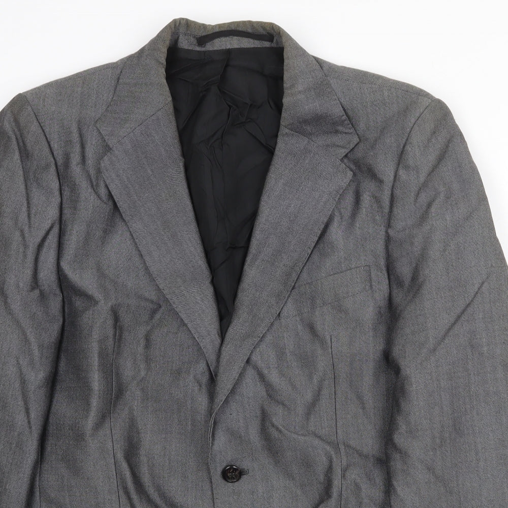 Trevira Mens Grey Wool Jacket Suit Jacket Size 36 Regular