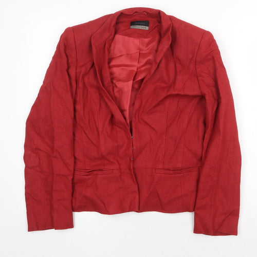 Principles Womens Red Viscose Jacket Blazer Size 12