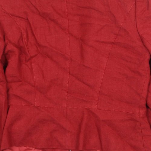 Principles Womens Red Viscose Jacket Blazer Size 12