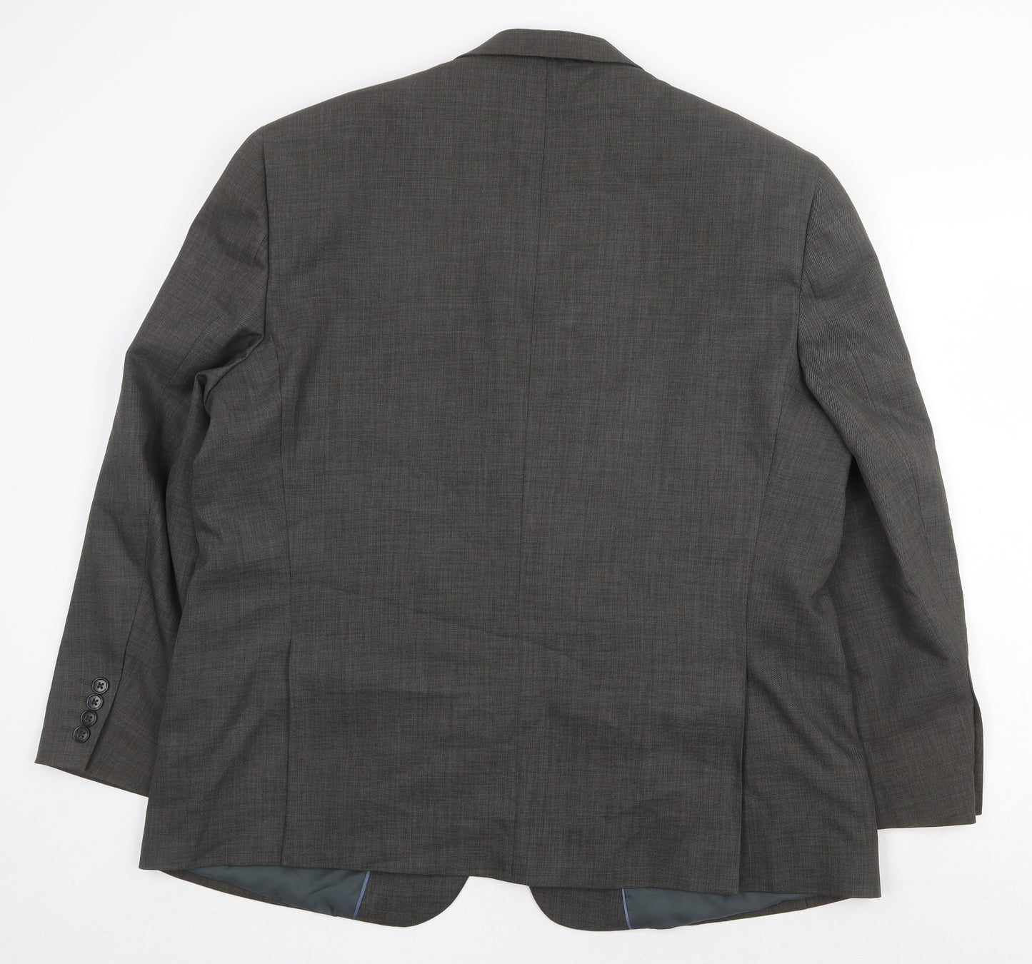 Preworn Mens Grey Polyester Jacket Suit Jacket Size 46 Regular