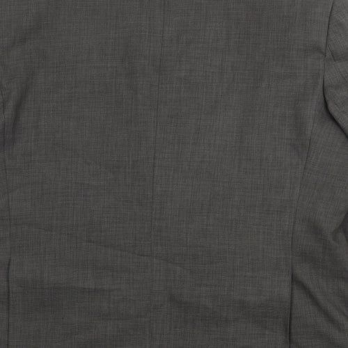 Preworn Mens Grey Polyester Jacket Suit Jacket Size 46 Regular