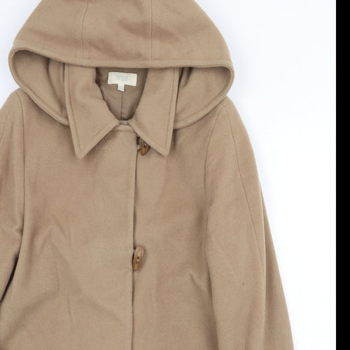 Marks and Spencer Womens Beige Pea Coat Coat Size 8 Button